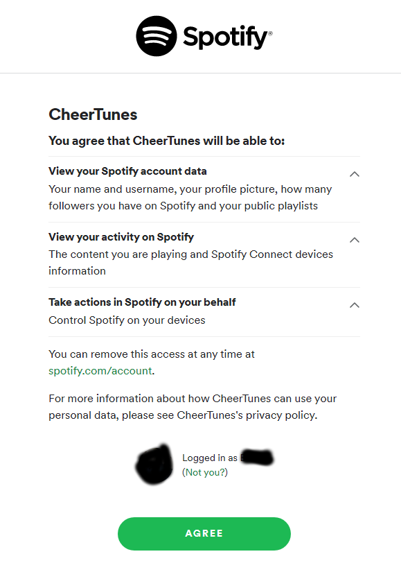 Spotify Accept Page